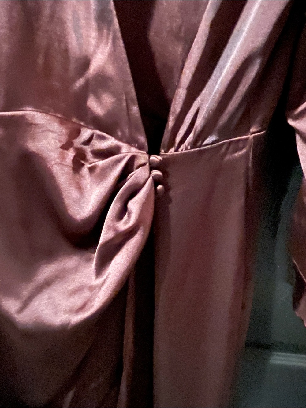 NWT Zara Satin Wrap Midi Dress in Chocolate Brown - Picture 5 of 12